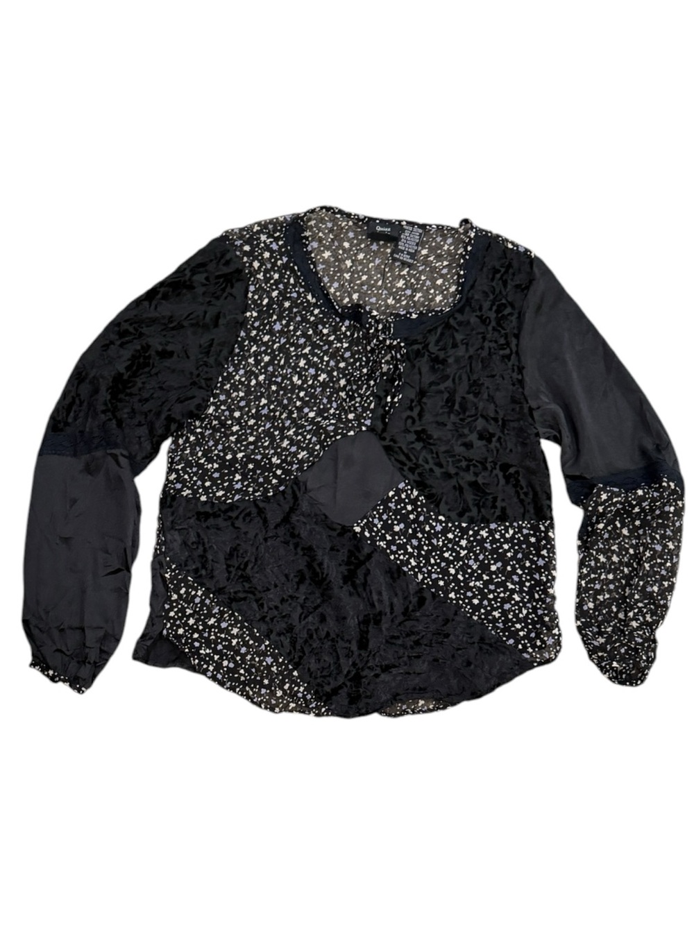 90s Quizz Again & Co Patchwork Bohemian Peasant Blouse